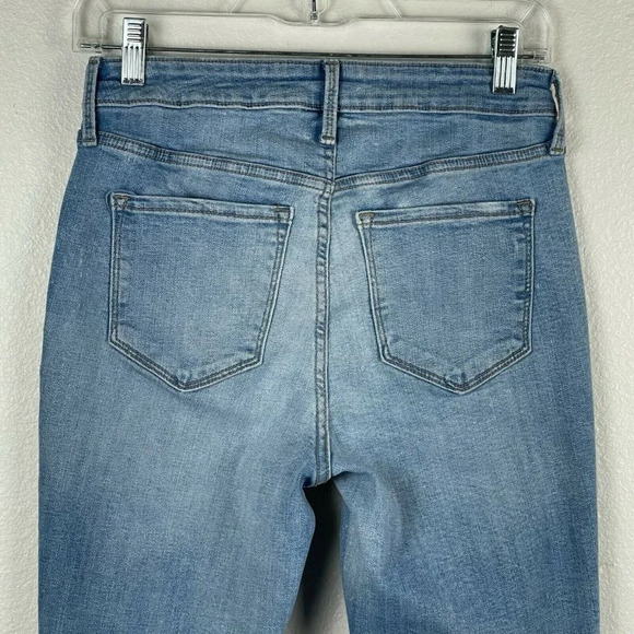 Old Navy Jeans Women's Sz 4 Tall ROCKSTAR Super Skinny Button Fly Fringe Blue - Picture 5 of 10